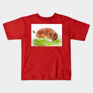 Sleeping Fox and a Bumble bee Kids T-Shirt